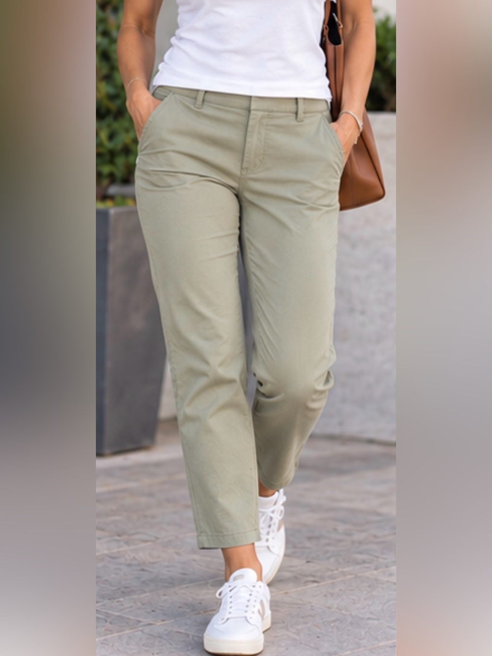 Banana Republic Slim Ankle Chino Pants in green khaki 10